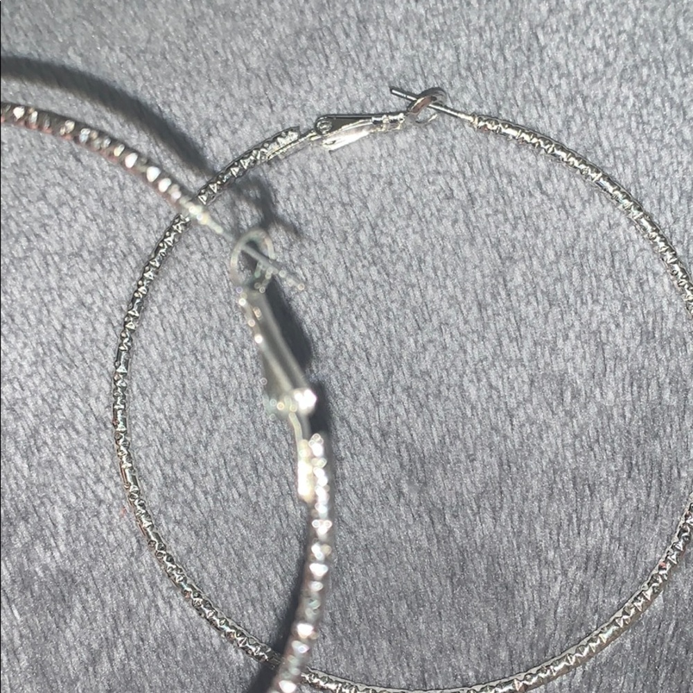 Silver Hoop Earrings 2.5 inches